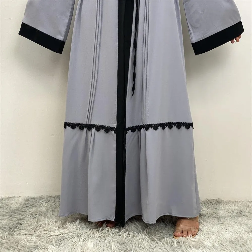 1584# Nida Fabric Simple Elegant Turkey Black Embroidered Abaya