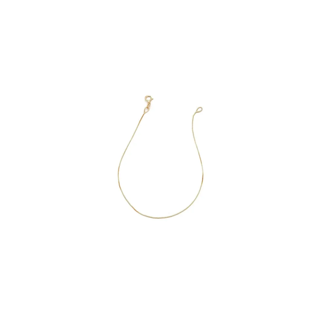 18K Gold Box Chain Bracelet