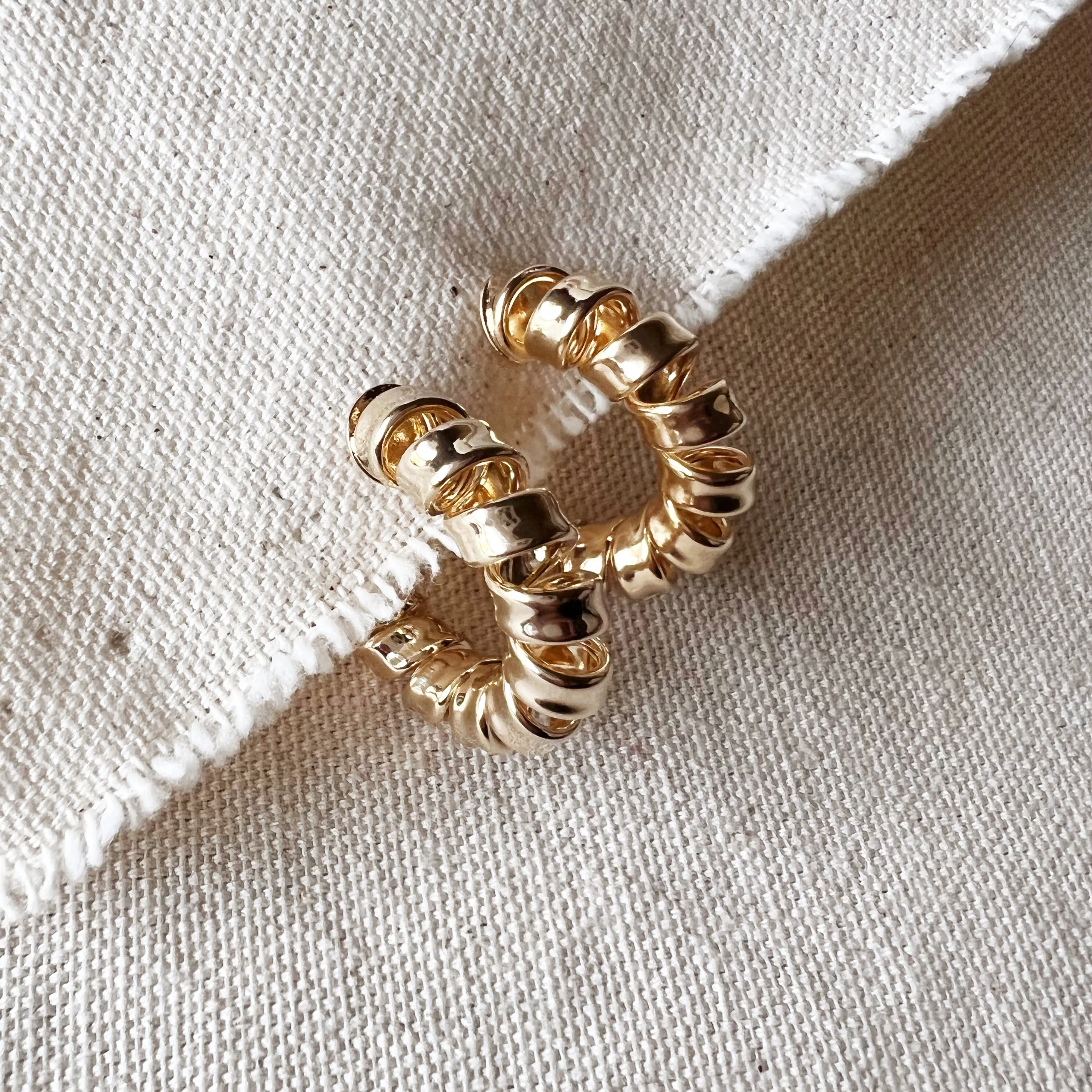 18k Gold Filled Curly C-Hoop Earrings Medium