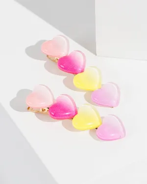 2 Pack Love Heart Hair Slides