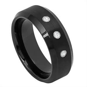 3 White Diamond Band