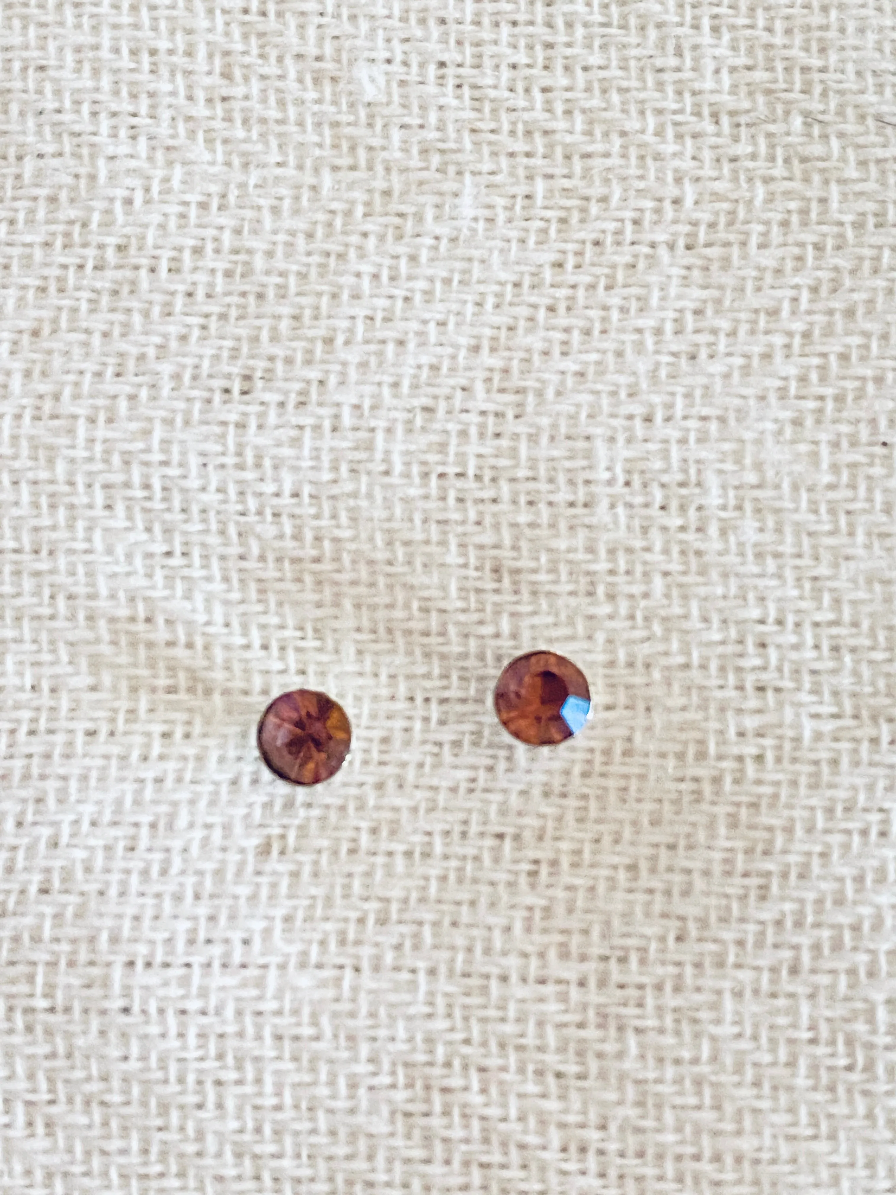 4mm Colorful Cubic Zirconia On Sterling Silver Stud Earrings
