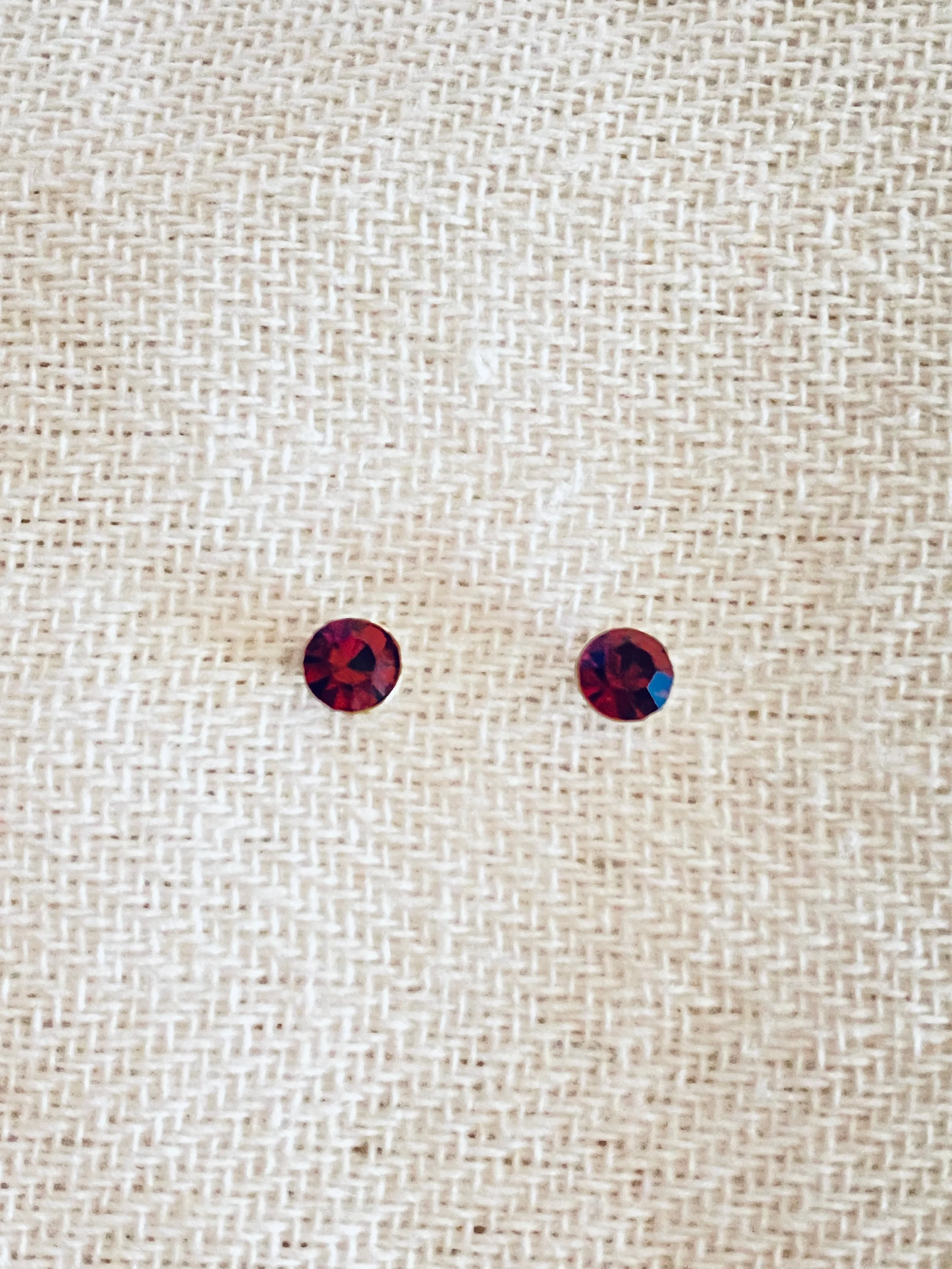 4mm Colorful Cubic Zirconia On Sterling Silver Stud Earrings