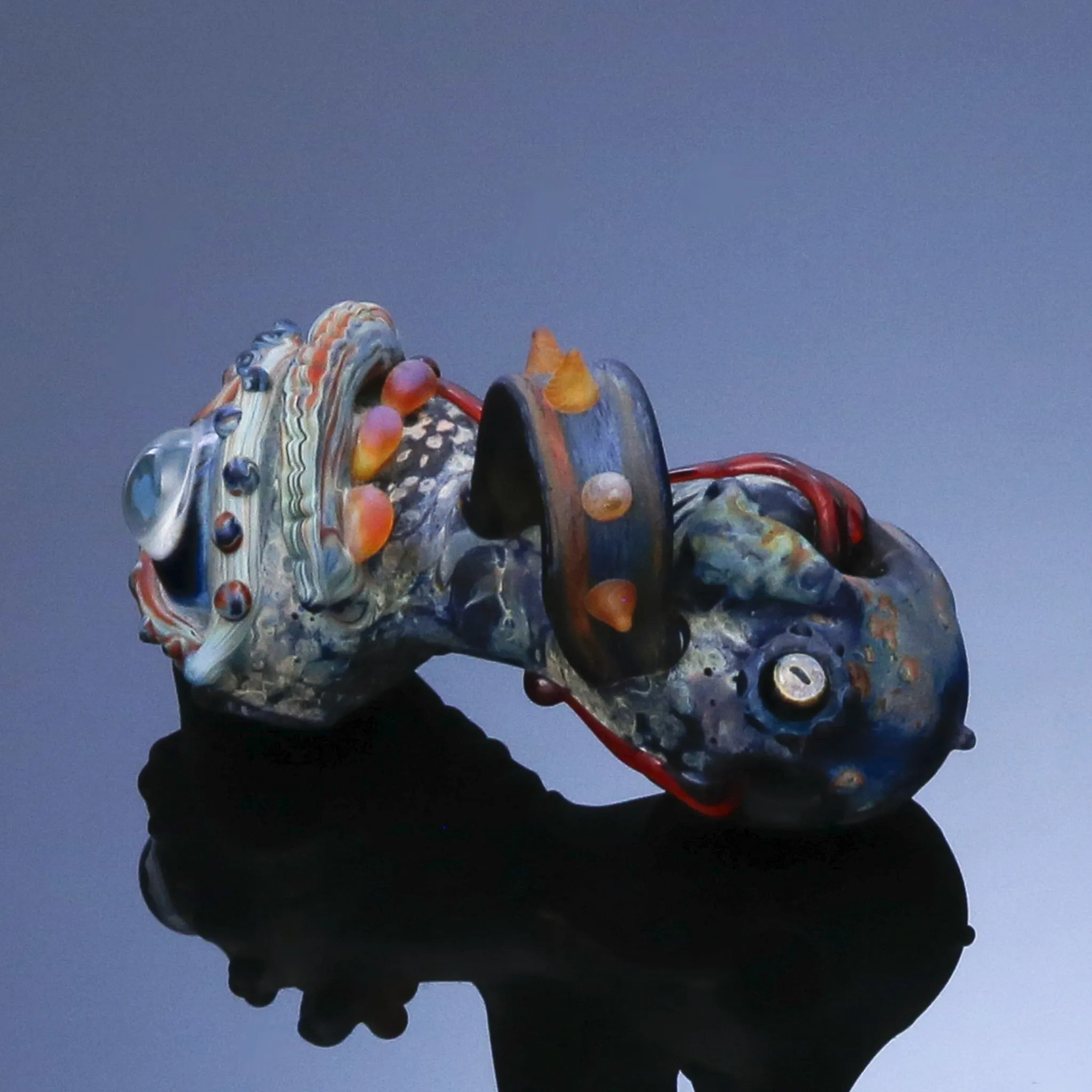Abstract Double Sided Skull Pendant