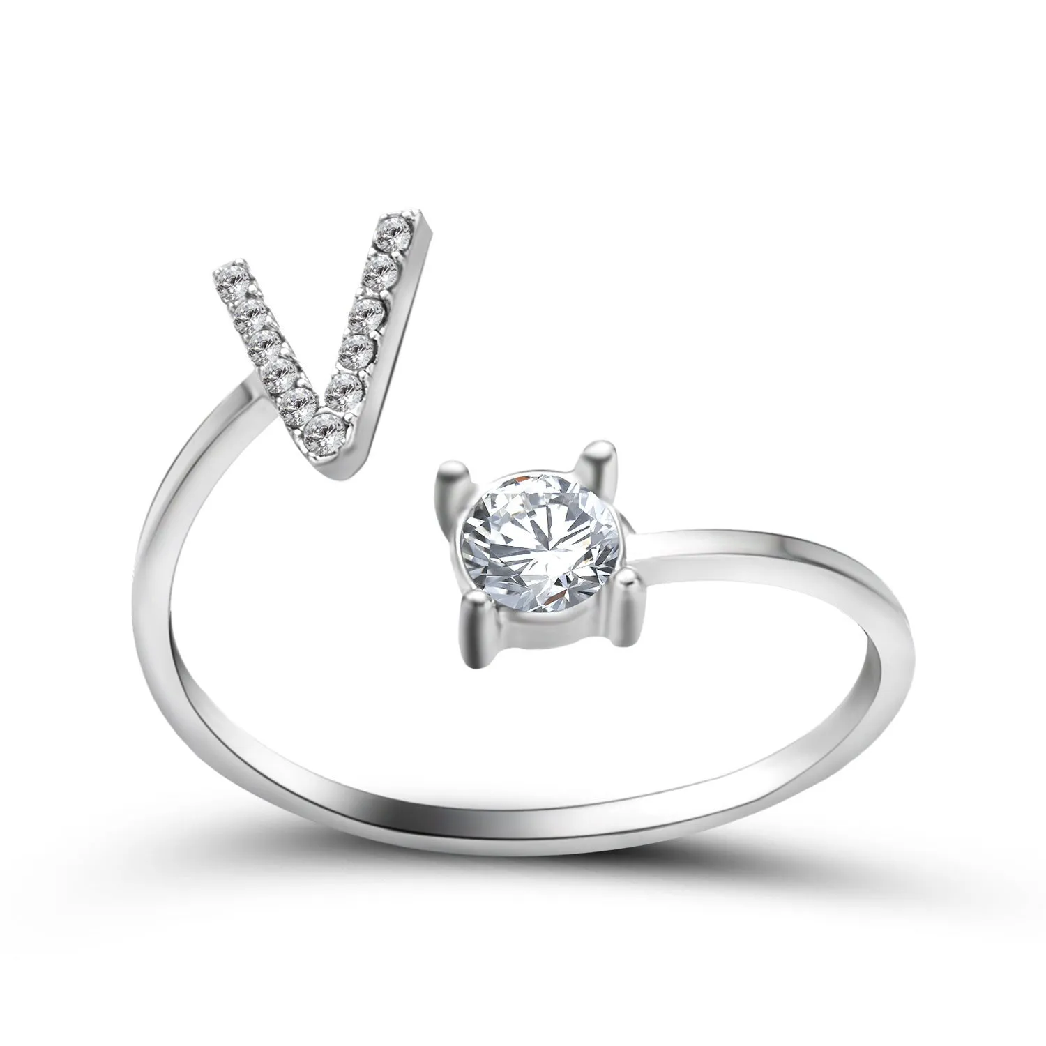 Adjustable Initial Letter Ring Simple Elegant Fashion Jewelry