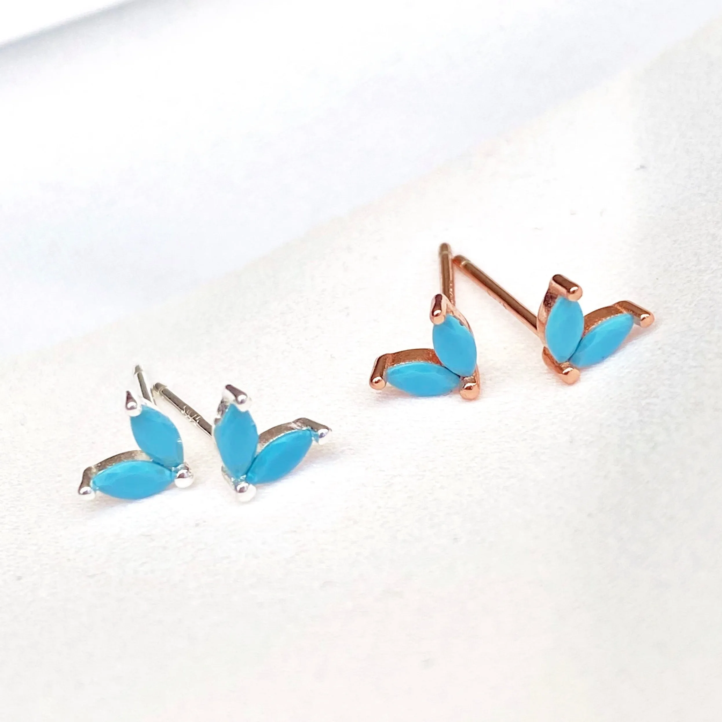 Aker Turquoise Rose Gold Stud Earrings