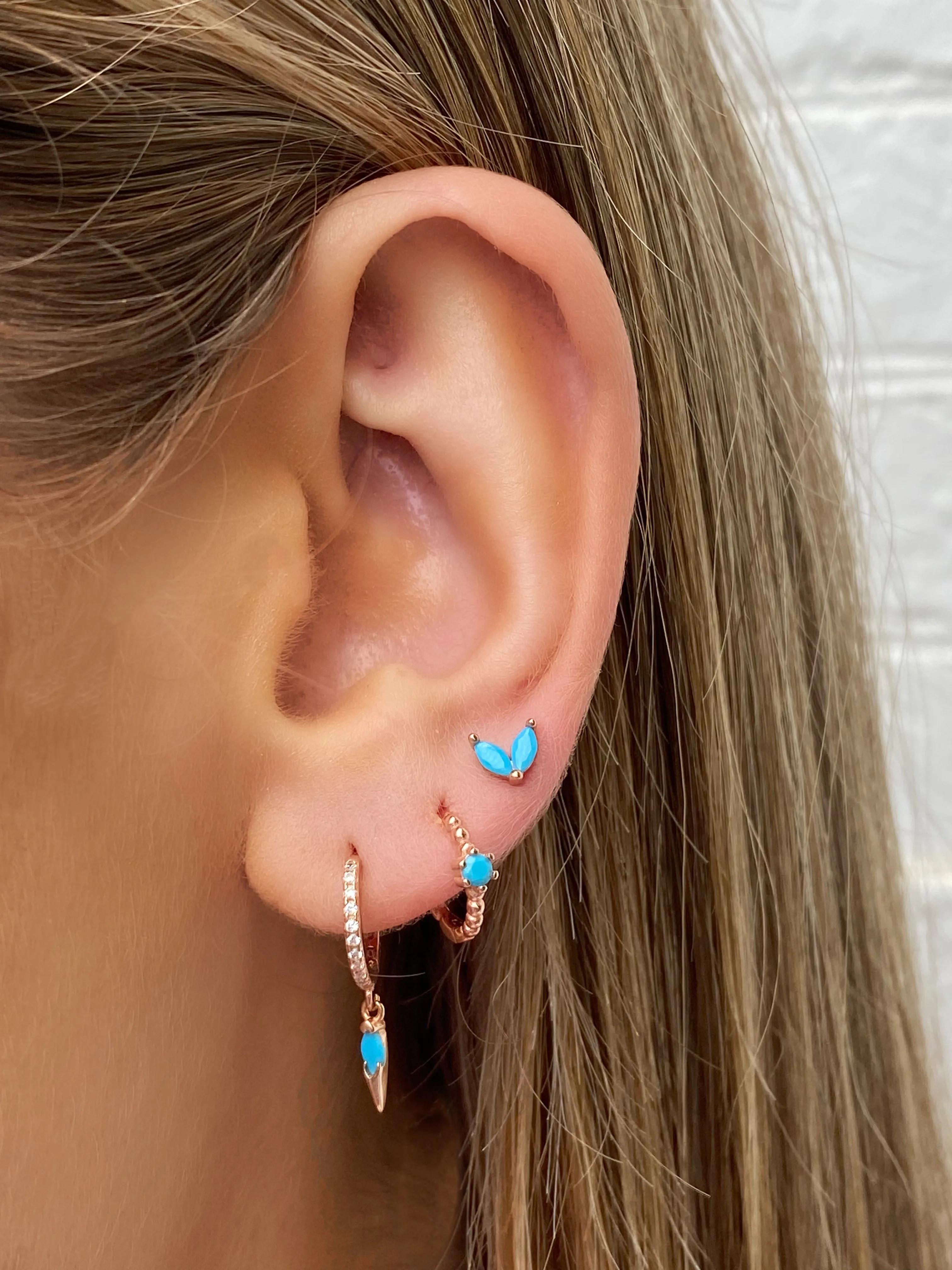 Aker Turquoise Rose Gold Stud Earrings