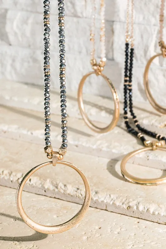 Ashley Glass bead pendant necklace