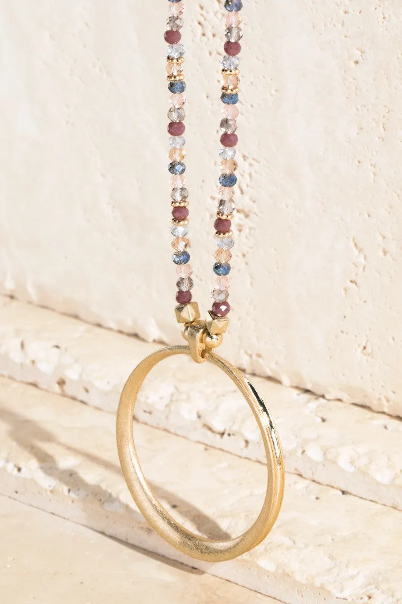 Ashley Glass bead pendant necklace