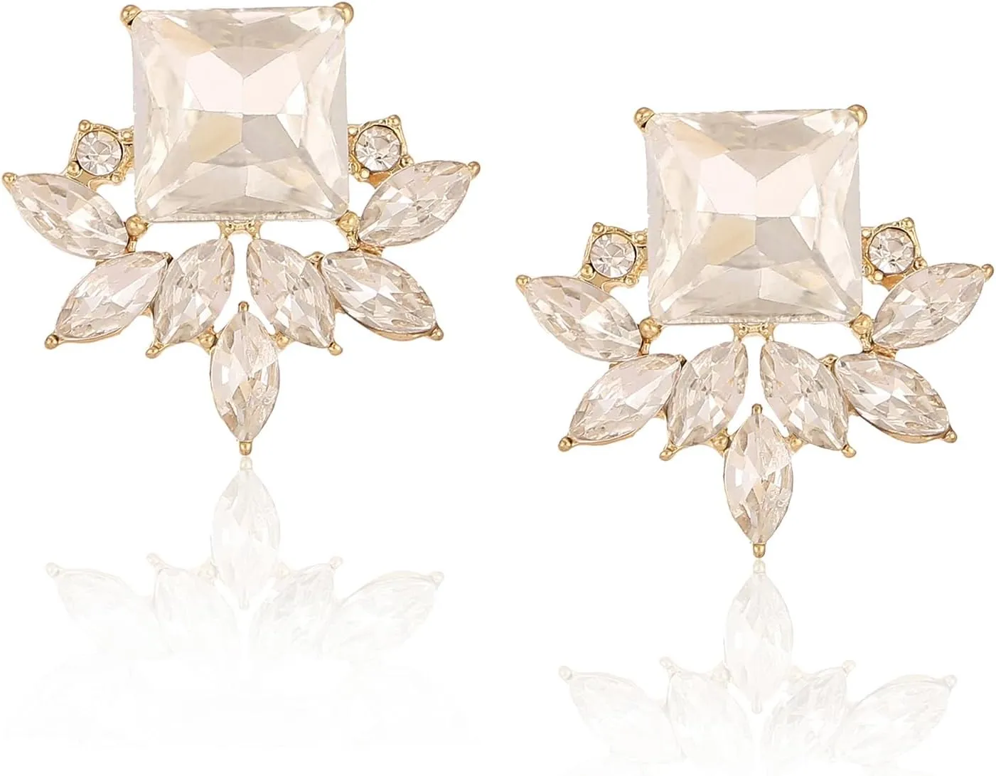 ATIMIGO Vintage Rhinestone Crystal Cluster Drop Earrings Art Deco Hypoallergenic Earrings for Women Wedding Bridal Prom Formal