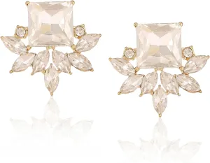 ATIMIGO Vintage Rhinestone Crystal Cluster Drop Earrings Art Deco Hypoallergenic Earrings for Women Wedding Bridal Prom Formal