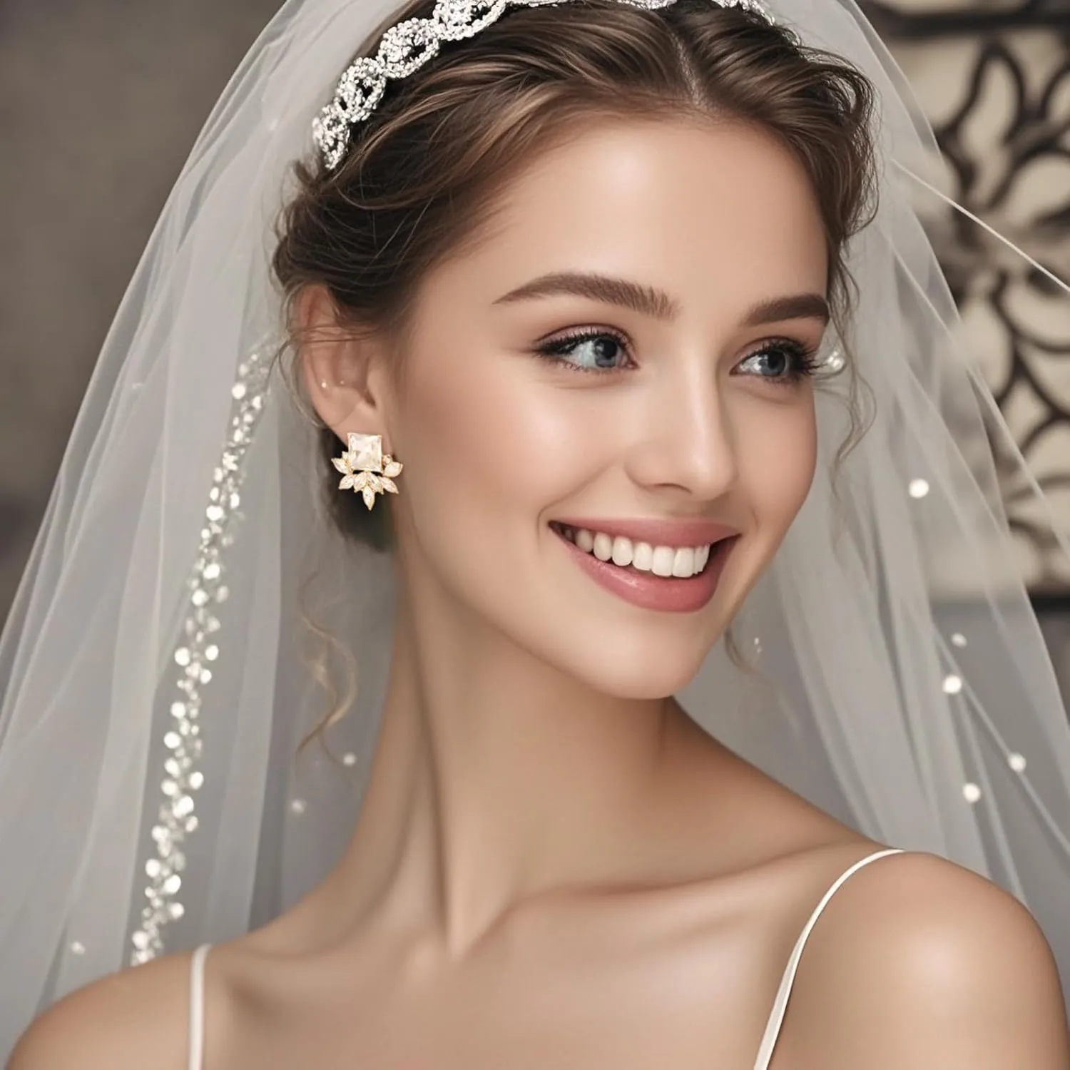 ATIMIGO Vintage Rhinestone Crystal Cluster Drop Earrings Art Deco Hypoallergenic Earrings for Women Wedding Bridal Prom Formal