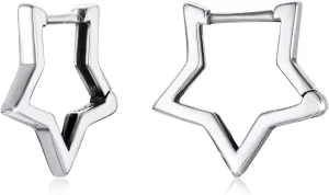 BISAER Star Earrings 925 Sterling Silver Cute Hoop Earrings for Women Hypoallergenic Small Sleeper Tragus Hoop Earrings Cartilage Jewelry Gifts