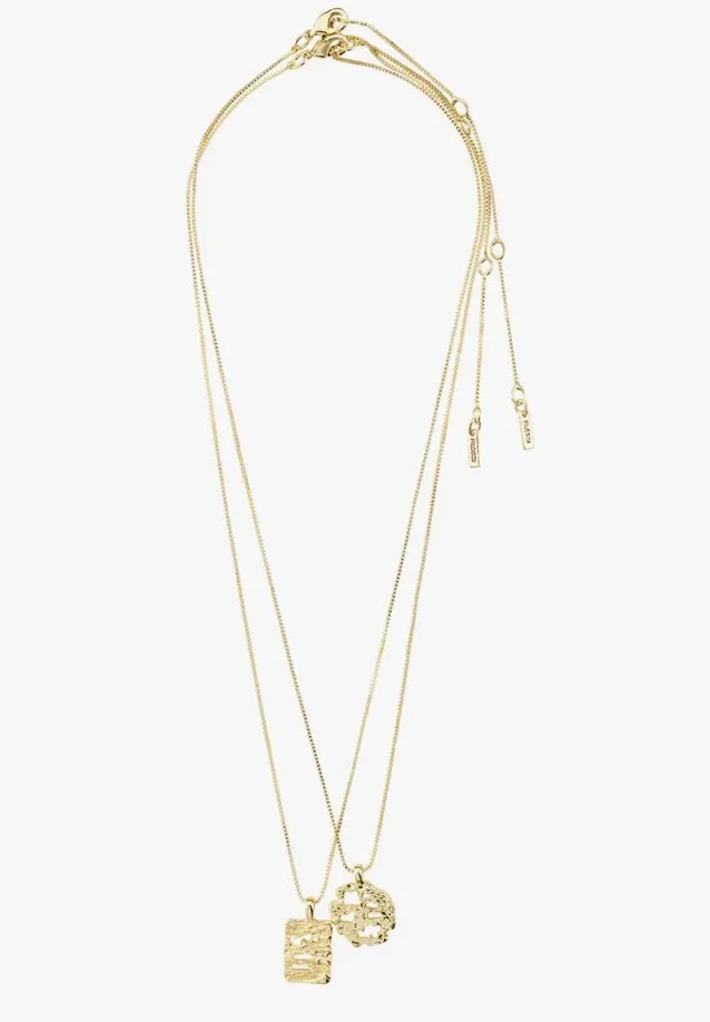 BRENDA 2-in-1 RECYCLED GOLD PLATED PENDANT NECKLACE