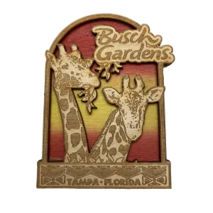 Busch Gardens Giraffe Wooden Magnet