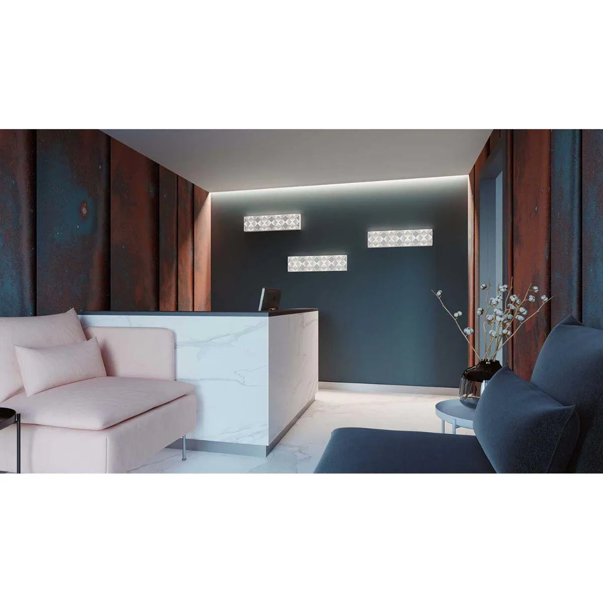 Commons 27 in. LED Wall Light White Finish