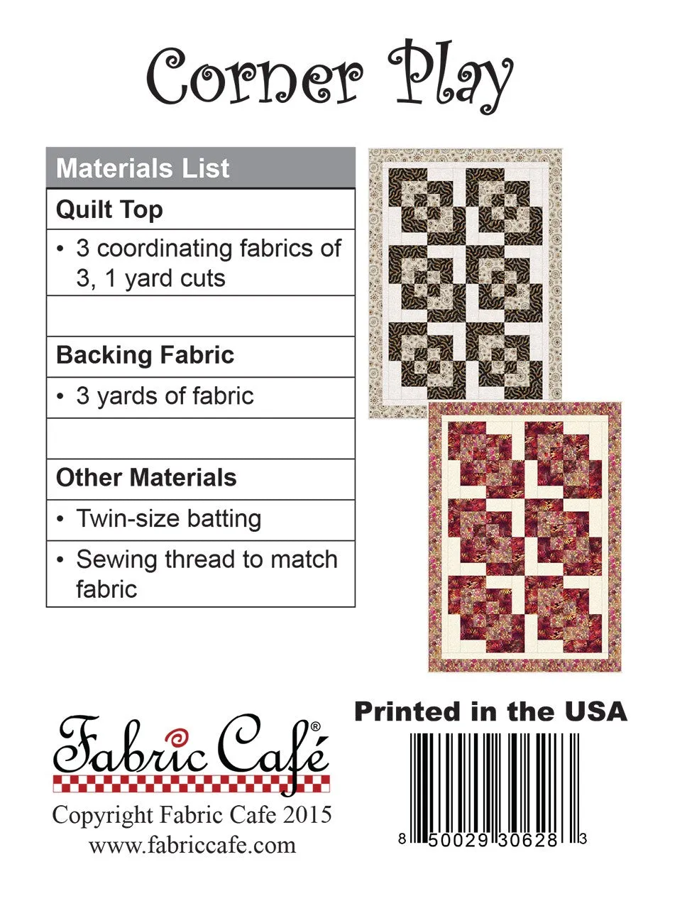 Corner Play - 3 Yard quilt