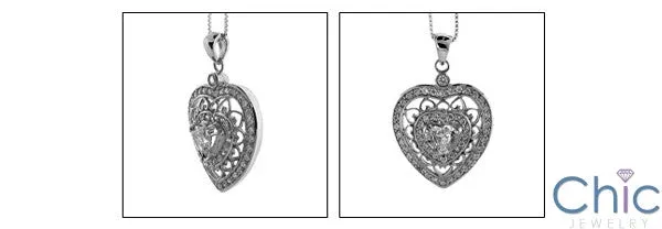 Cubic Zirconia Cz 2 Heart Pendant