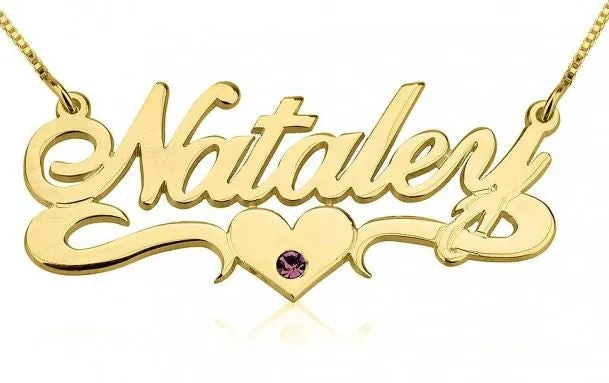 Cursive Heart Stone