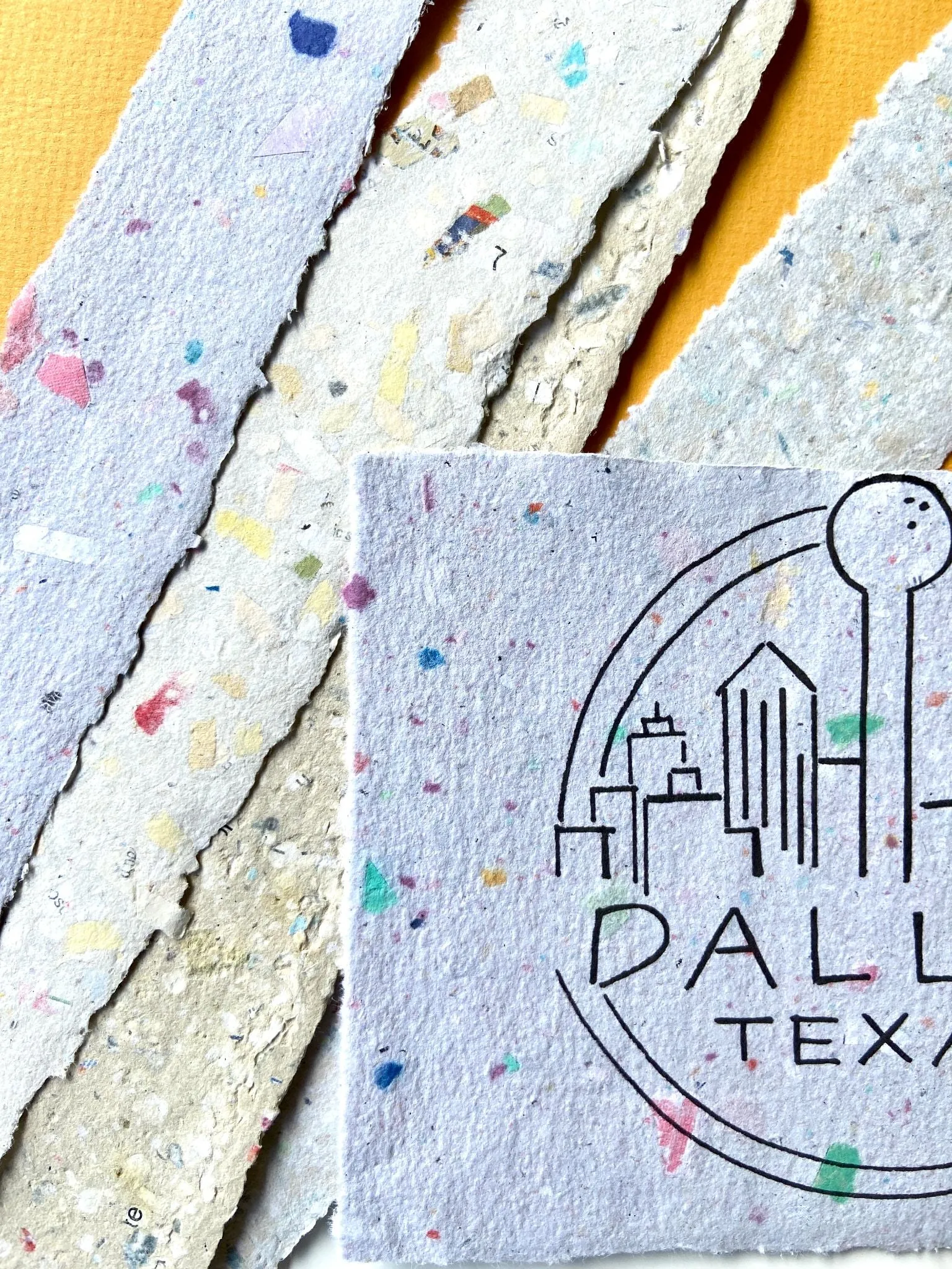 Dallas Skyline Print on Eco-Friendly Handmade Paper