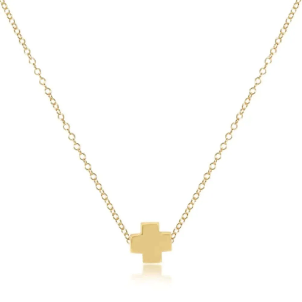 ENewton 16" Gold Signature Cross Necklace
