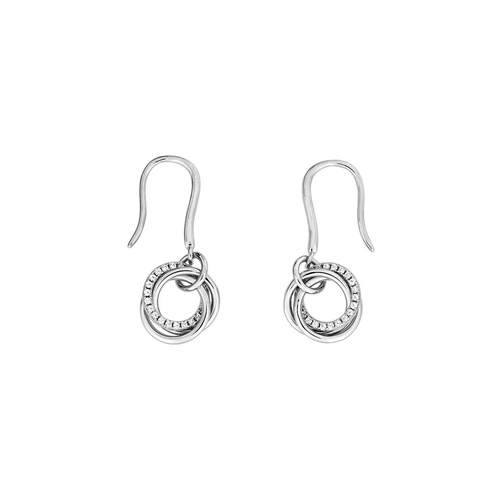 Entangled Love Knot Simple Drop Earring - With Pavé