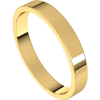 Flat Simple Gold Wedding Band