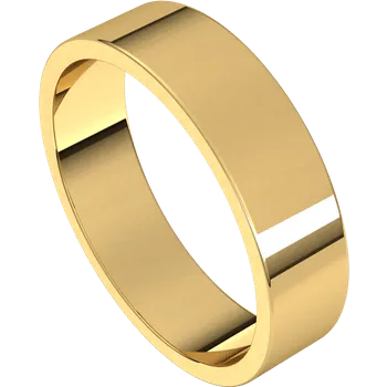 Flat Simple Gold Wedding Band
