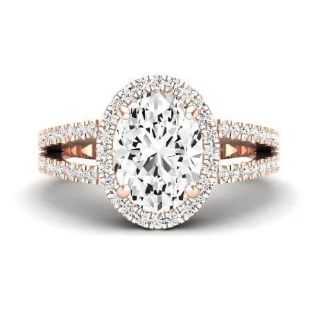 Freesia - GIA Natural Oval Diamond Bridal Set