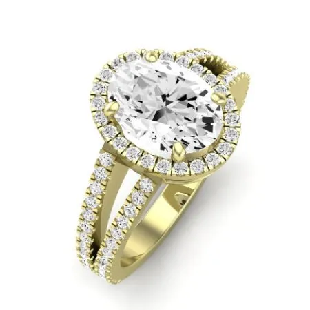 Freesia - GIA Natural Oval Diamond Bridal Set