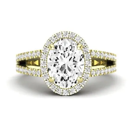 Freesia - GIA Natural Oval Diamond Bridal Set