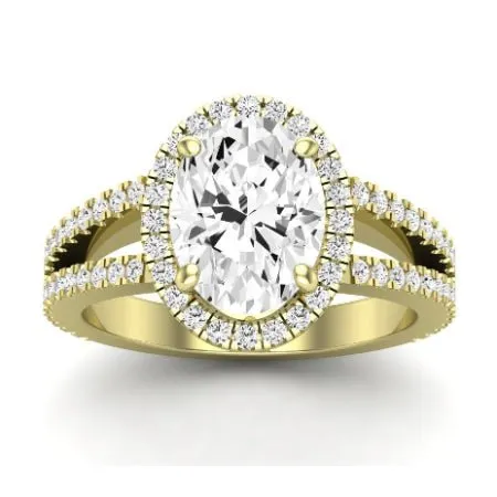 Freesia - GIA Natural Oval Diamond Bridal Set