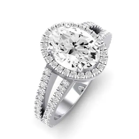 Freesia - GIA Natural Oval Diamond Bridal Set