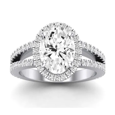 Freesia - GIA Natural Oval Diamond Bridal Set