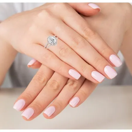 Freesia - GIA Natural Oval Diamond Bridal Set