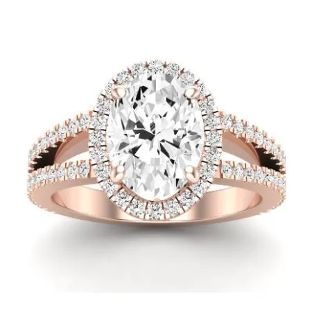Freesia - GIA Natural Oval Diamond Bridal Set
