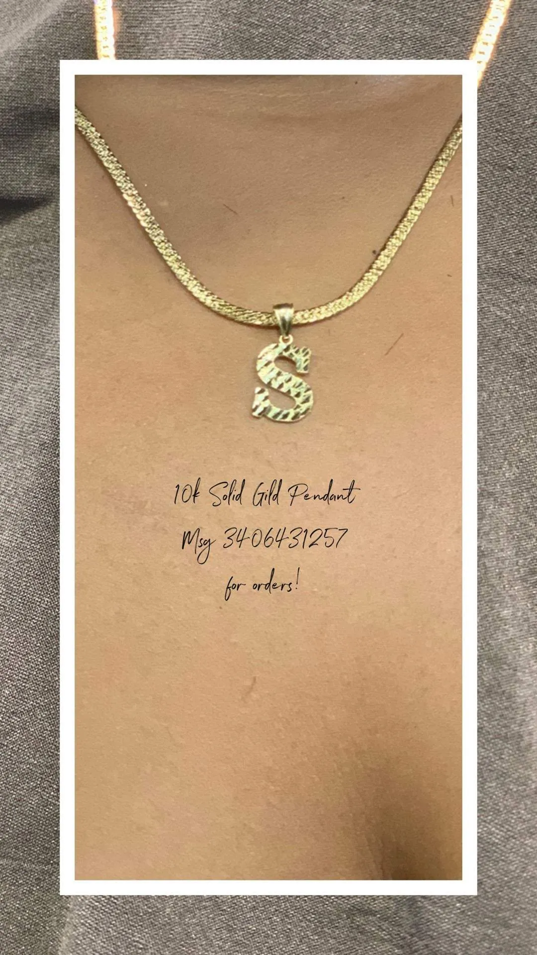 Genuine Solid 10k Gold Pendants with 14k Gold Dipped Nugget Chain