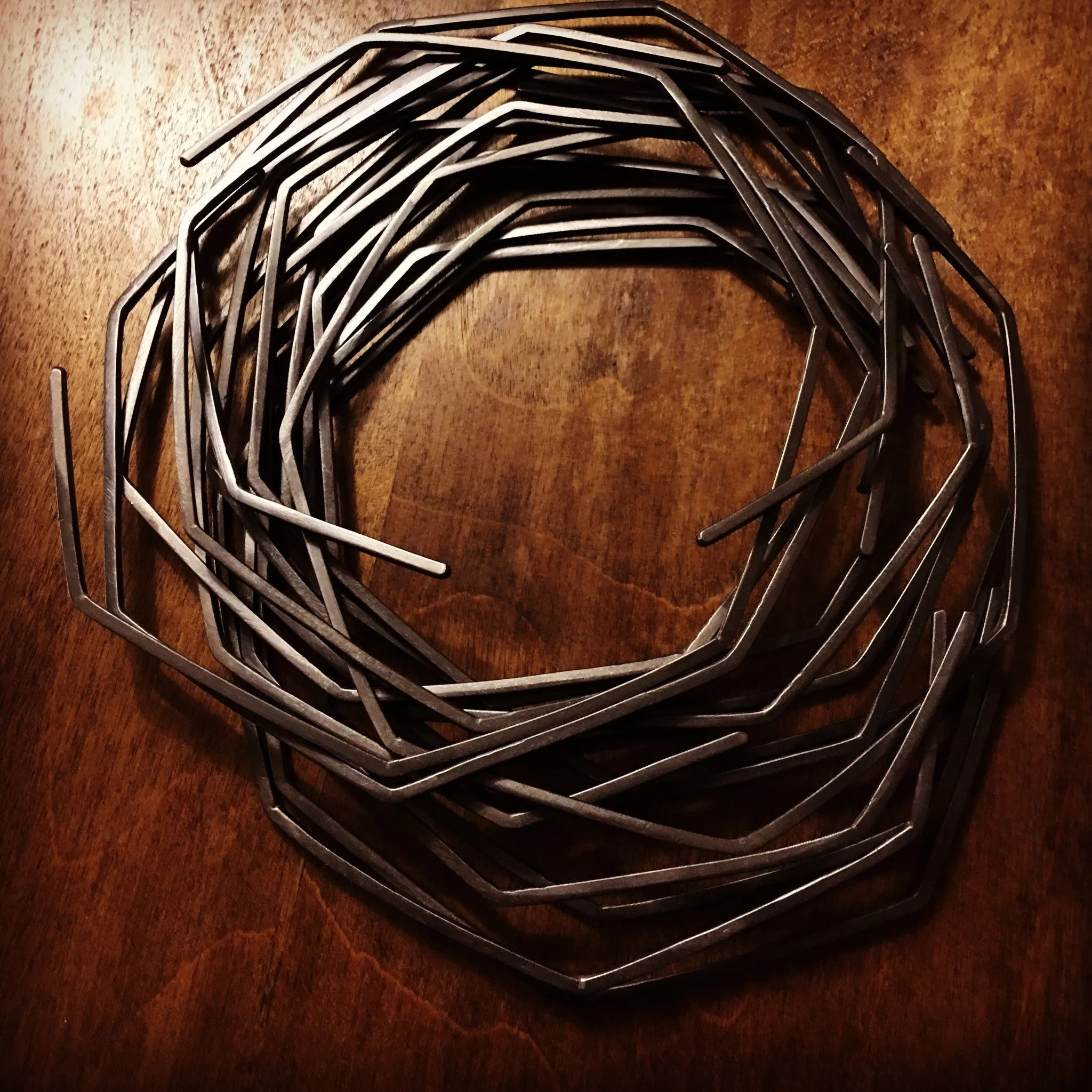Geometric Collar Necklace in Sterling Silver