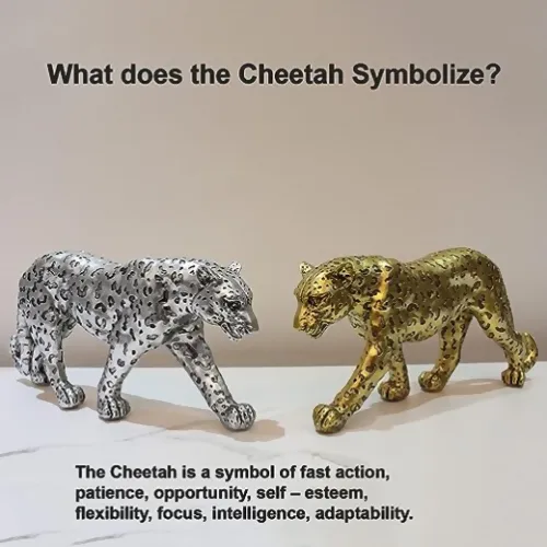 Gold Cheetah Polyresin Figurine