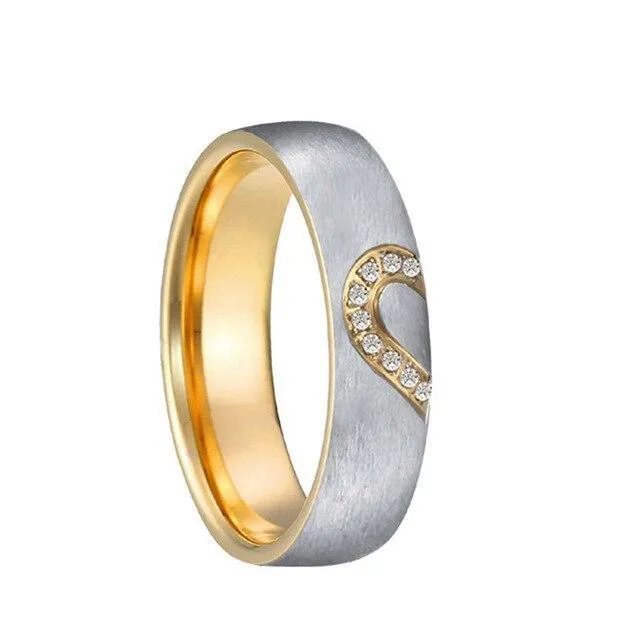 Heart couple rings