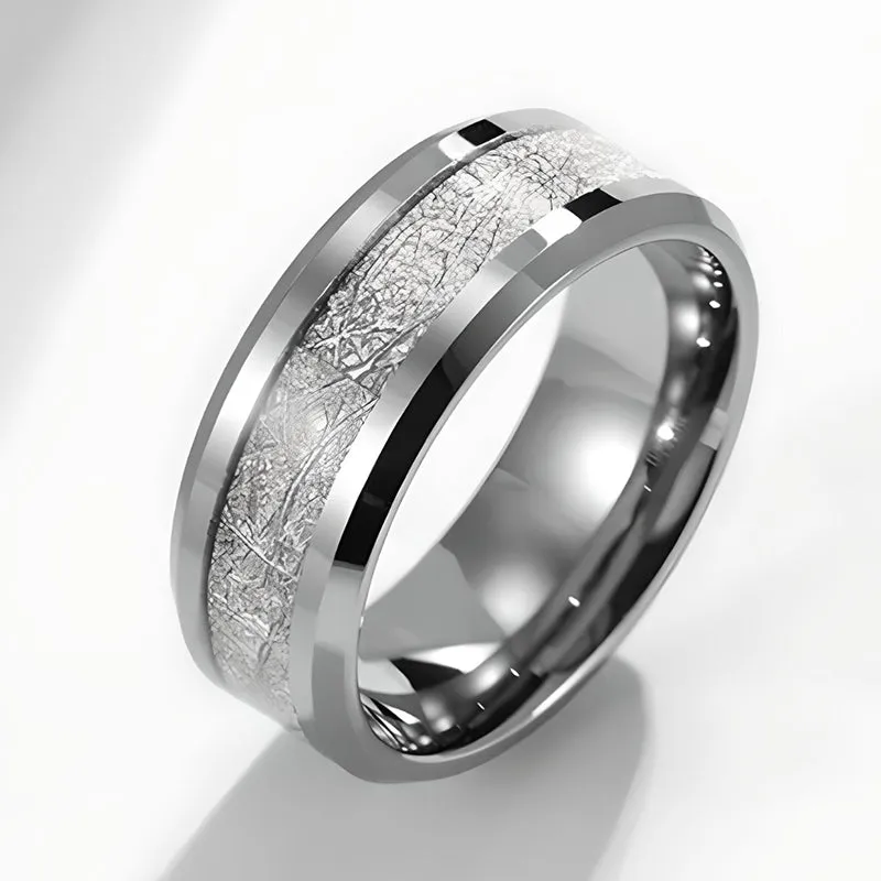 His & Her Tungsten 925 Sterling Silver Couple Wedding Engagement Promise Band Ring Set