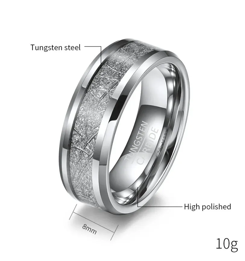 His & Her Tungsten 925 Sterling Silver Couple Wedding Engagement Promise Band Ring Set