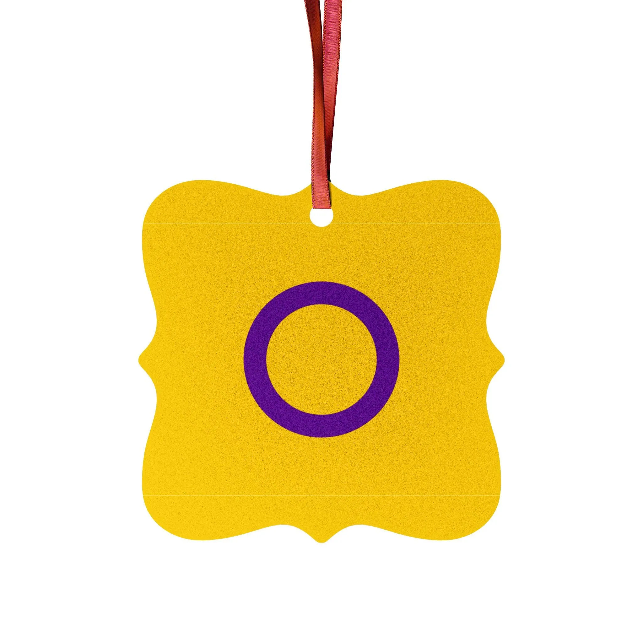 Intersex Pride Aluminum Ornaments - Vibrant & Reflective Holiday Decor