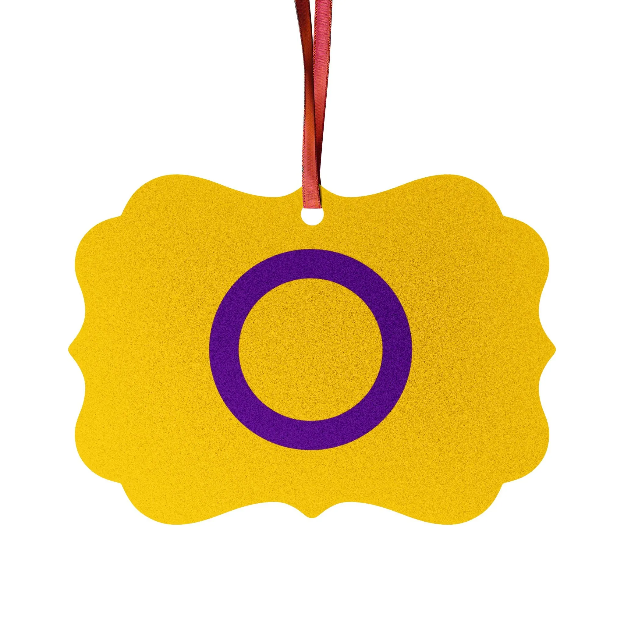 Intersex Pride Aluminum Ornaments - Vibrant & Reflective Holiday Decor