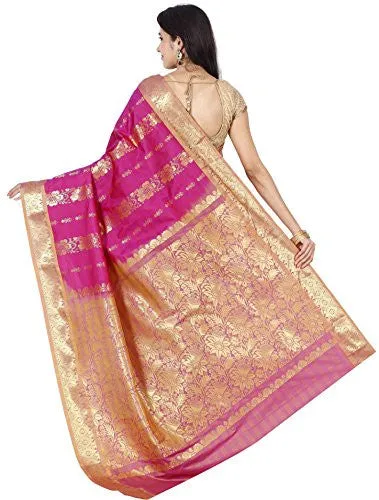 Kanchipuram silk saree Sumanjali Pattu Saree Handloom (SBB002 DEEP PINK)