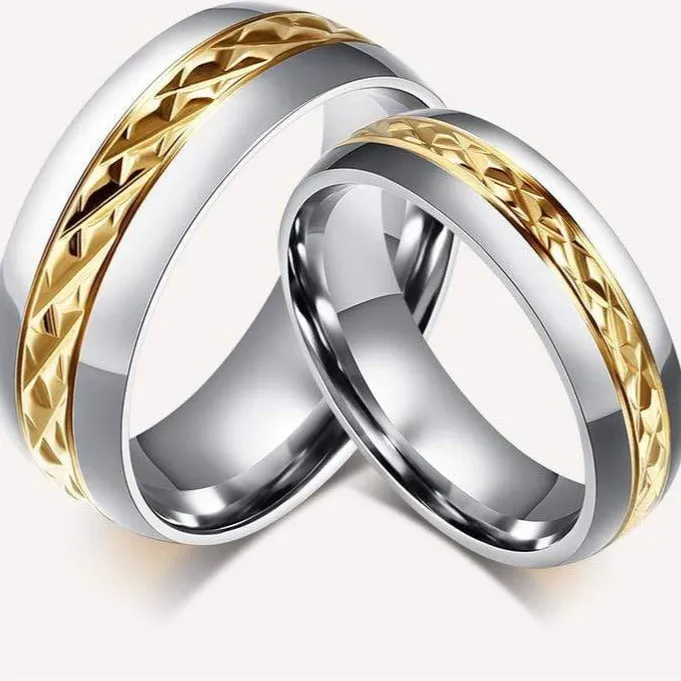 Marriage couple wedding ring set gold