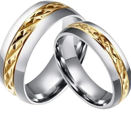 Marriage couple wedding ring set gold