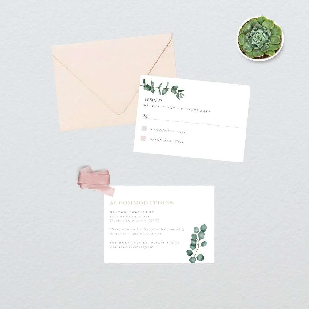 Minimal Eucalyptus Greenery Wedding Suite
