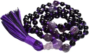 Natural Tourmaline Multi Color, Amethyst 8mm 108 Mala Beads, Spiritual, Meditation Beads, Reiki, Japa Mala, Buddhist Prayer Beads, Yoga Bracelet, healing beads LKMALA-RRGU-1871