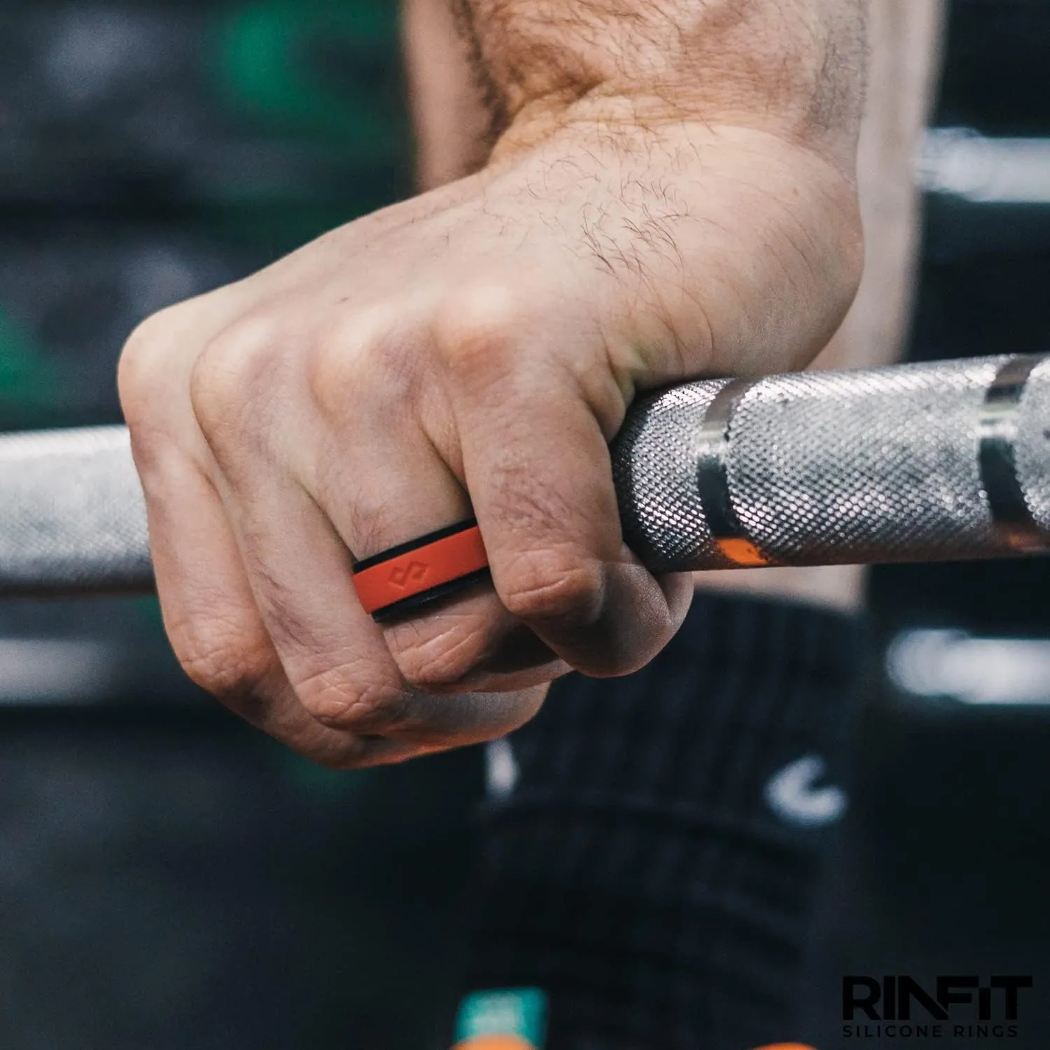 Rinfit Silicone Rings for Men 9mm Wide, 2mm Thick - Mens Rubber Wedding Bands - Infinity Ring with 2 Layers - Patented Design